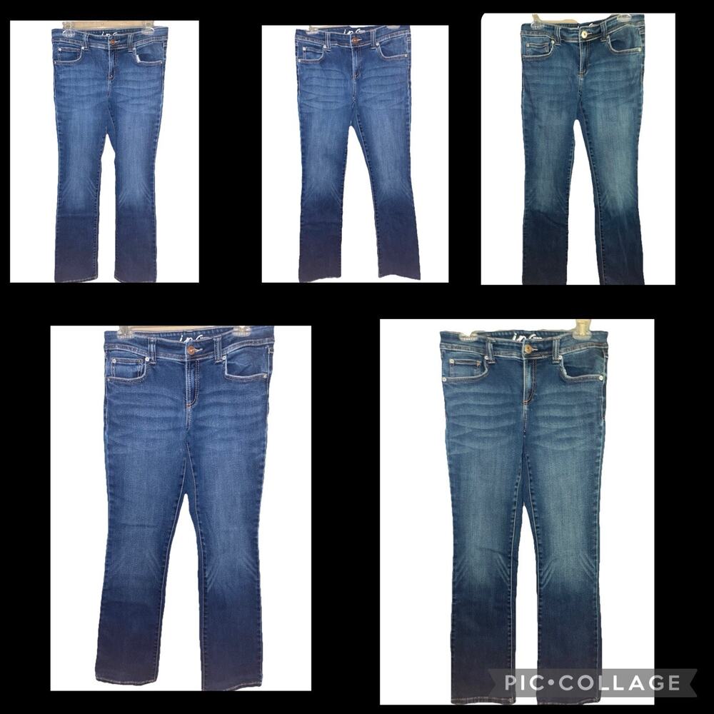 Lot Of 5 Pairs Inc Denim Dark Wash Women’s Jeans Boot Cut Reg Sz 8 Stretch